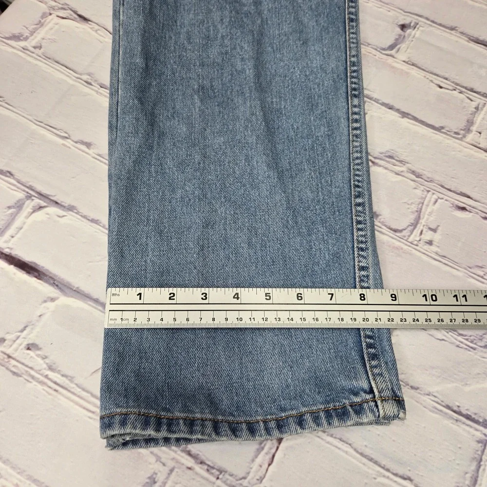 Levis 505 Regular Fit Jeans Mens 36x30 Light Wash Blue Denim Made in USA Vintage